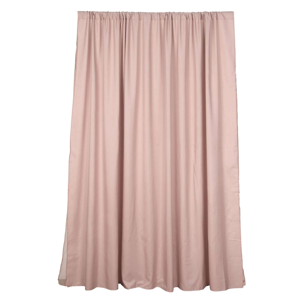 Dusty Rose Chiffon Polyester Event Curtain Drapes, Dual Layer Divider Backdrop Curtain Panels with Rod Pockets - 10ftx10ft - Bell Racket Store