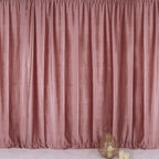 Dusty Rose Crushed Velvet Backdrop Curtain â€“ 8ft x 8ft Event Drape with Rod Pocket, Privacy Panel for Photo Booths & Events - Bell Racket Store