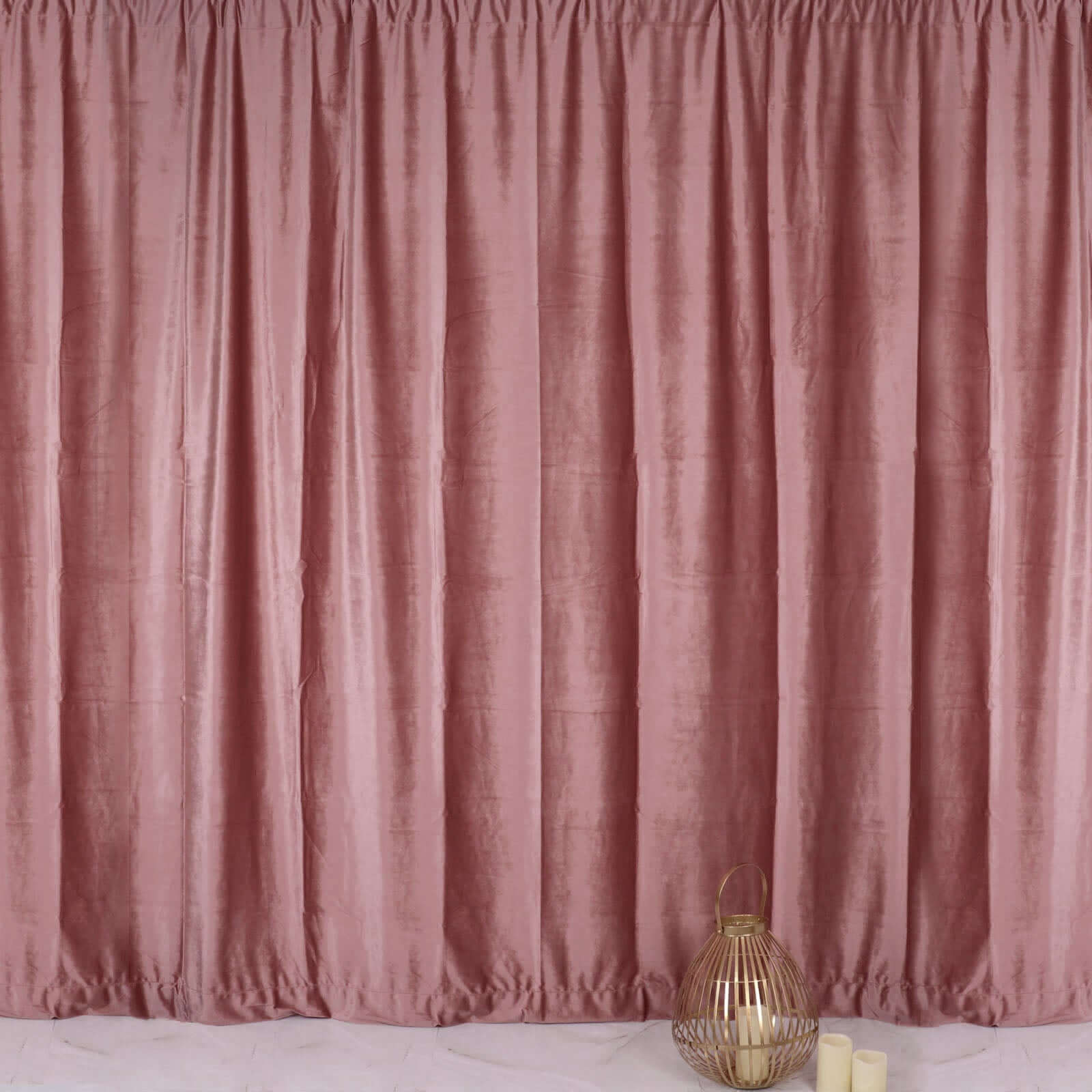 Dusty Rose Crushed Velvet Backdrop Curtain â€“ 8ft x 8ft Event Drape with Rod Pocket, Privacy Panel for Photo Booths & Events - Bell Racket Store