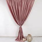 Dusty Rose Crushed Velvet Backdrop Curtain â€“ 8ft x 8ft Event Drape with Rod Pocket, Privacy Panel for Photo Booths & Events - Bell Racket Store