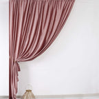 Dusty Rose Crushed Velvet Backdrop Curtain â€“ 8ft x 8ft Event Drape with Rod Pocket, Privacy Panel for Photo Booths & Events - Bell Racket Store