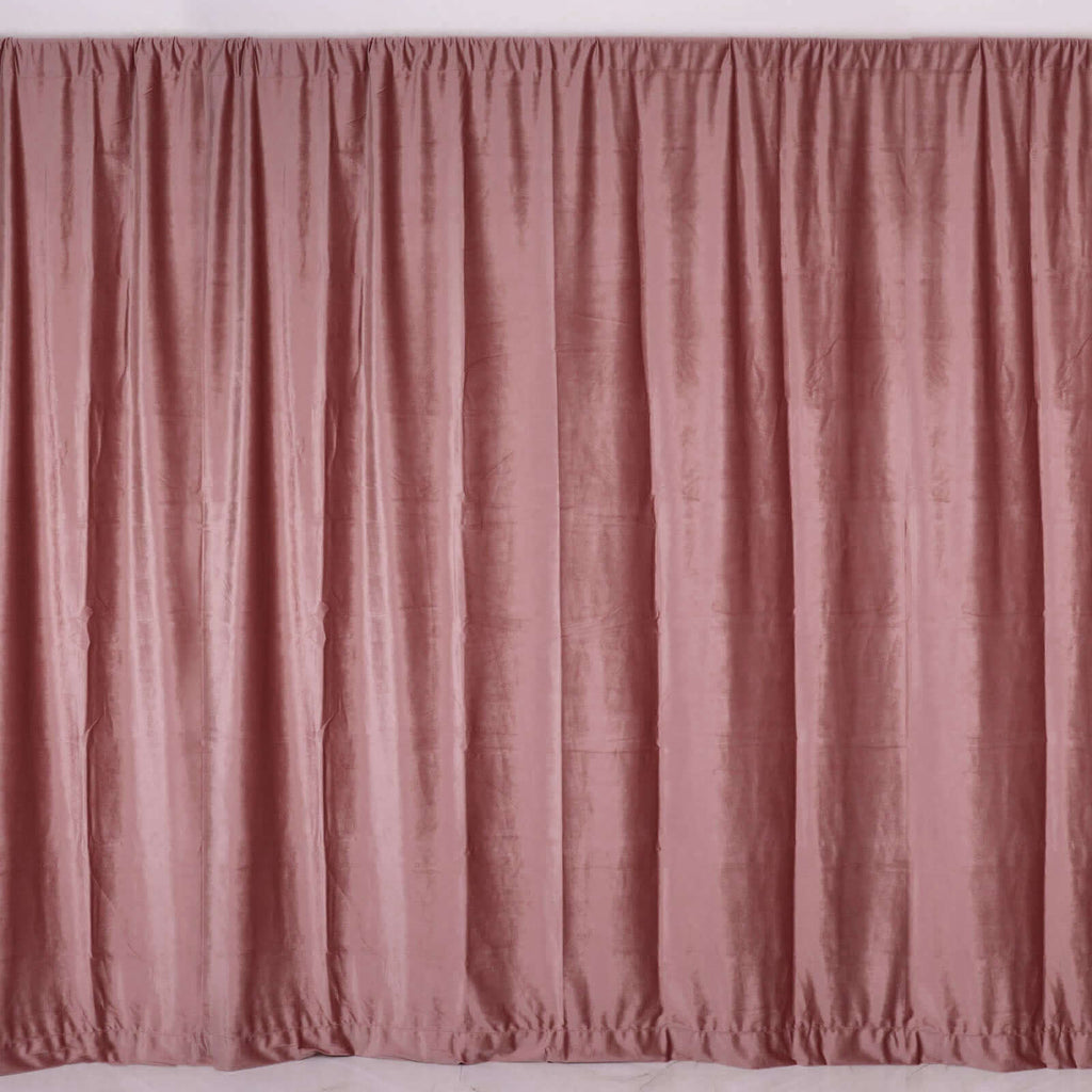 Dusty Rose Crushed Velvet Backdrop Curtain â€“ 8ft x 8ft Event Drape with Rod Pocket, Privacy Panel for Photo Booths & Events - Bell Racket Store