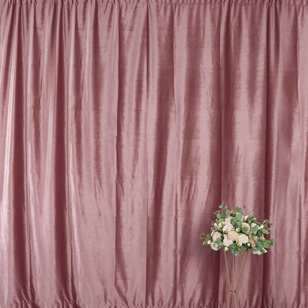 Dusty Rose Crushed Velvet Backdrop Curtain â€“ 8ft x 8ft Event Drape with Rod Pocket, Privacy Panel for Photo Booths & Events - Bell Racket Store