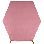 8ftx7ft Dusty Rose Soft Velvet Fitted Hexagon Wedding Arbor Cover