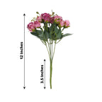 2 Pack 12" Dusty Rose Artificial Open Rose Flower Arrangements, Small Faux Floral Bouquets