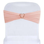 5 Pack Stretch Spandex Chair Sashes Dusty Rose - Fitted Finish Two Ply Heavy Duty Chair Bands 5"x12"