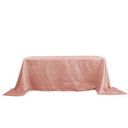 Taffeta 90"x132" Rectangle Tablecloth Dusty Rose - Seamless Accordion Crinkle Table Cover