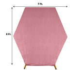 8ftx7ft Dusty Rose Soft Velvet Fitted Hexagon Wedding Arbor Cover