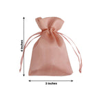 12 Pack 3"x4" Dusty Rose Satin Drawstring Wedding Party Favor Gift Bags