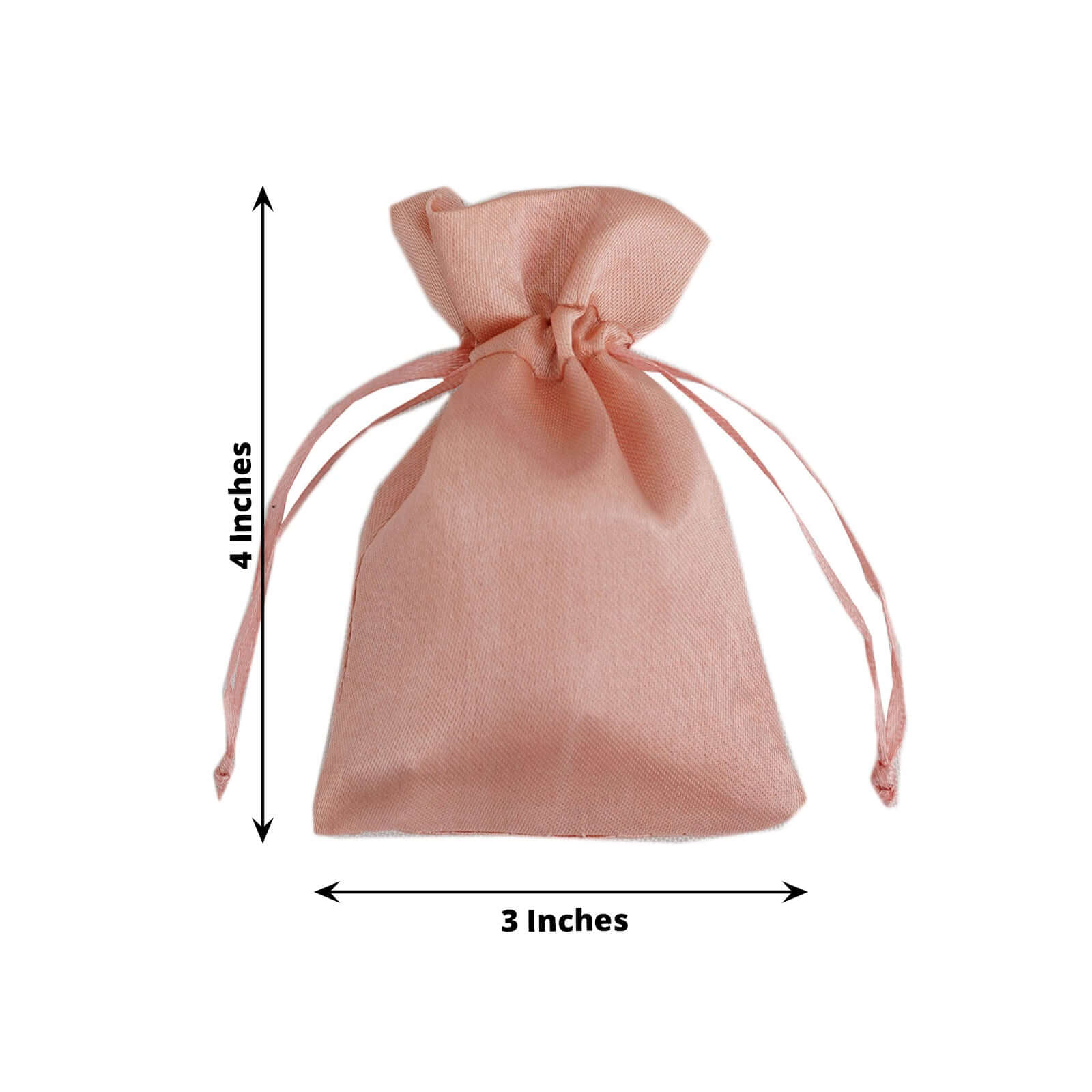 12 Pack 3"x4" Dusty Rose Satin Drawstring Wedding Party Favor Gift Bags