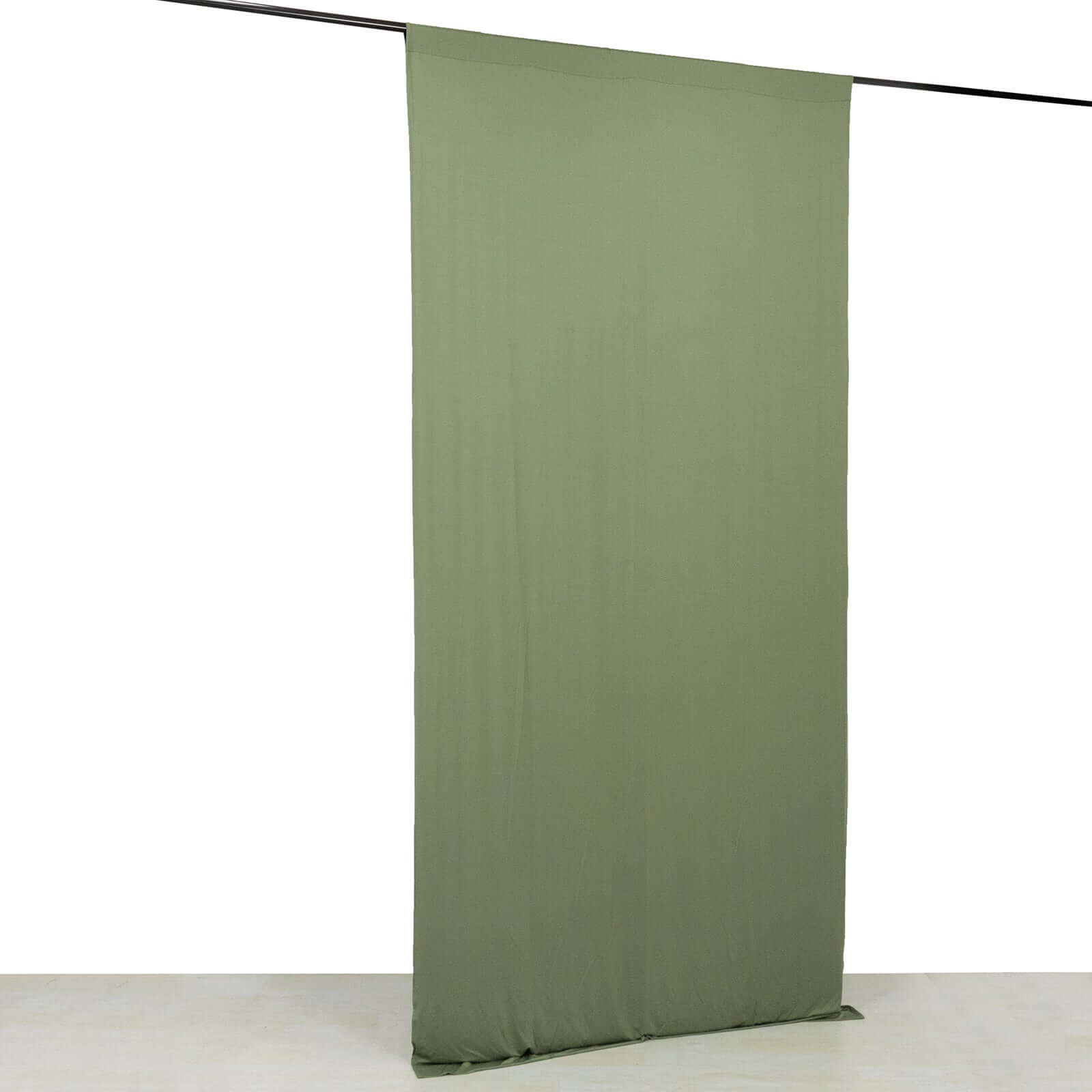 Dusty Sage Green 4 - Way Stretch Spandex Event Curtain Drapes, Wrinkle Free Backdrop Event Panel with Rod Pockets - 5ftx10ft - Bell Racket Store