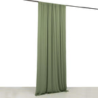 Dusty Sage Green 4 - Way Stretch Spandex Event Curtain Drapes, Wrinkle Free Backdrop Event Panel with Rod Pockets - 5ftx10ft - Bell Racket Store