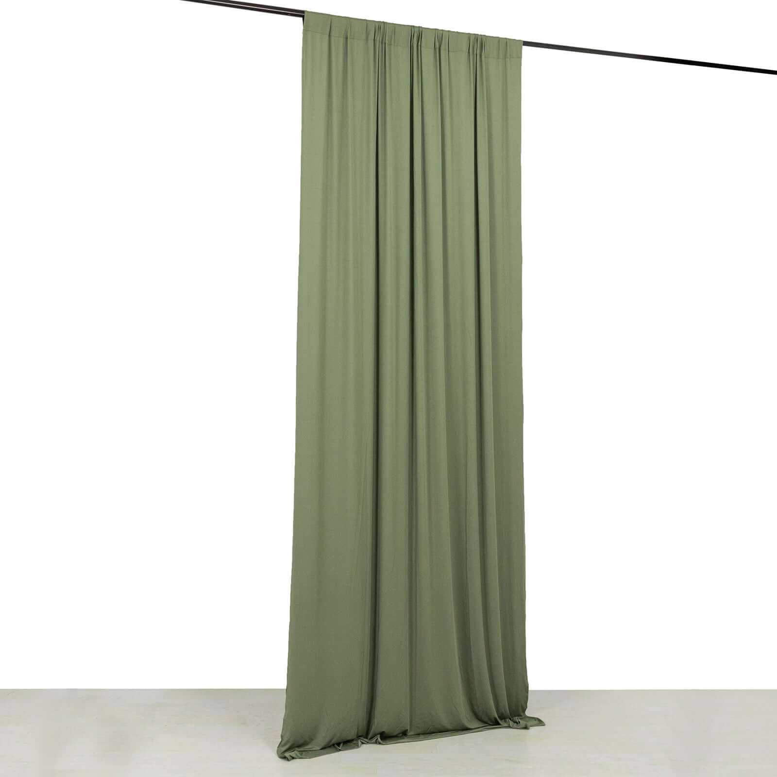 Dusty Sage Green 4 - Way Stretch Spandex Event Curtain Drapes, Wrinkle Free Backdrop Event Panel with Rod Pockets - 5ftx10ft - Bell Racket Store