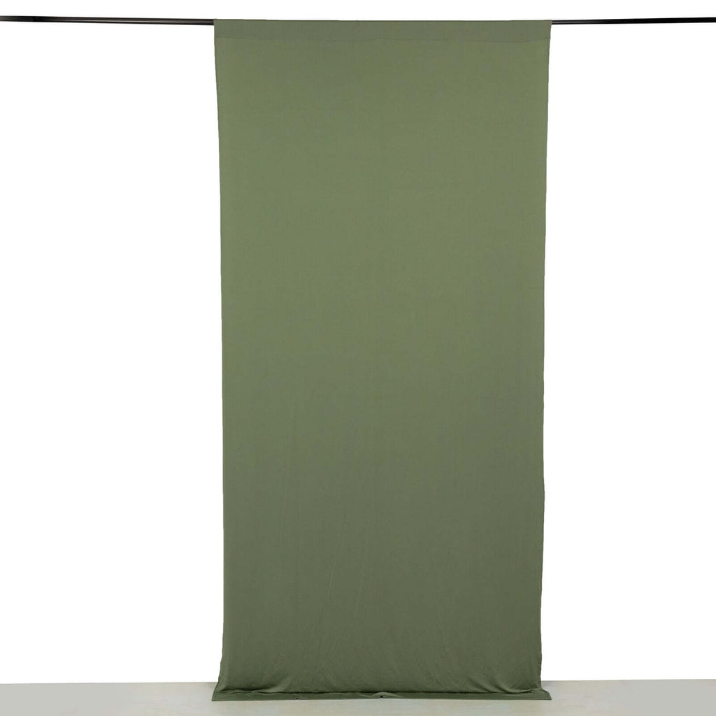 Dusty Sage Green 4 - Way Stretch Spandex Event Curtain Drapes, Wrinkle Free Backdrop Event Panel with Rod Pockets - 5ftx10ft - Bell Racket Store