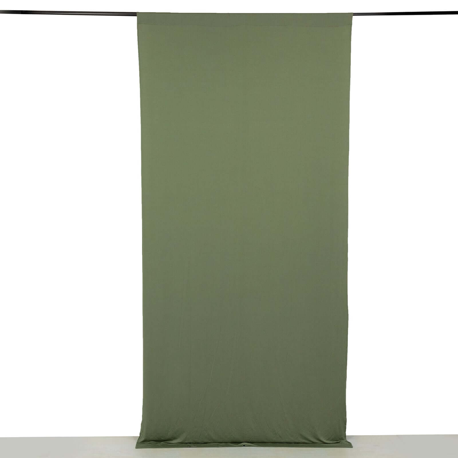 Dusty Sage Green 4 - Way Stretch Spandex Event Curtain Drapes, Wrinkle Free Backdrop Event Panel with Rod Pockets - 5ftx10ft - Bell Racket Store