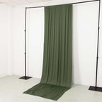 Dusty Sage Green 4 - Way Stretch Spandex Event Curtain Drapes, Wrinkle Free Backdrop Event Panel with Rod Pockets - 5ftx14ft - Bell Racket Store