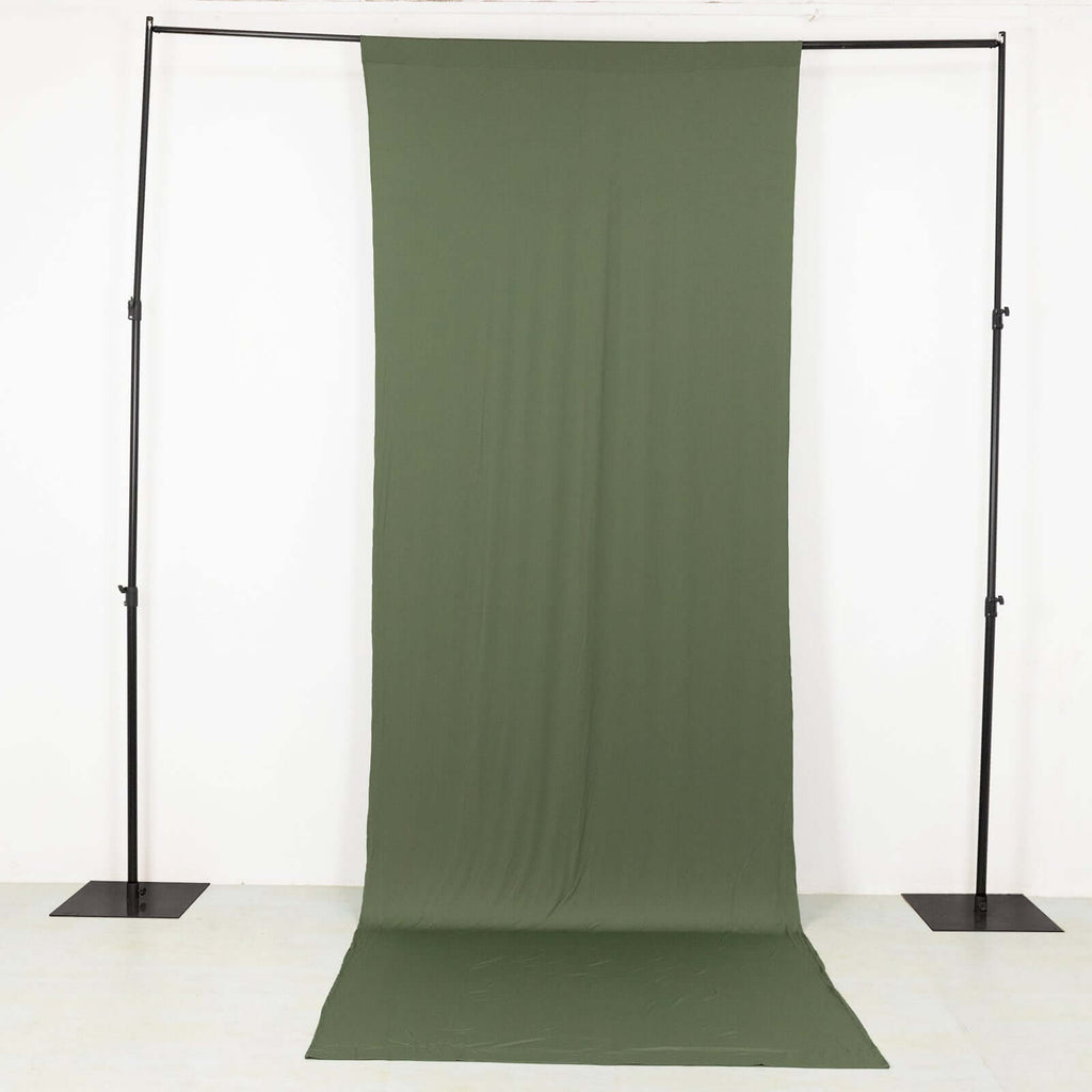 Dusty Sage Green 4 - Way Stretch Spandex Event Curtain Drapes, Wrinkle Free Backdrop Event Panel with Rod Pockets - 5ftx14ft - Bell Racket Store