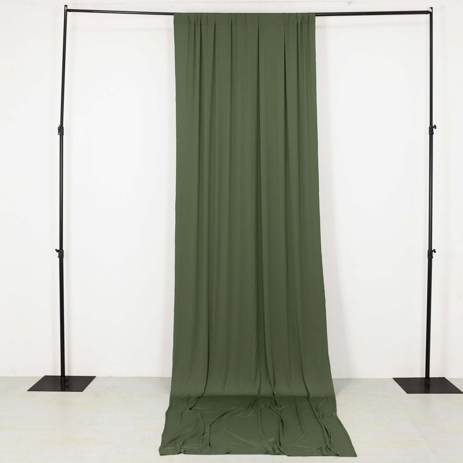 Dusty Sage Green 4 - Way Stretch Spandex Event Curtain Drapes, Wrinkle Free Backdrop Event Panel with Rod Pockets - 5ftx14ft - Bell Racket Store