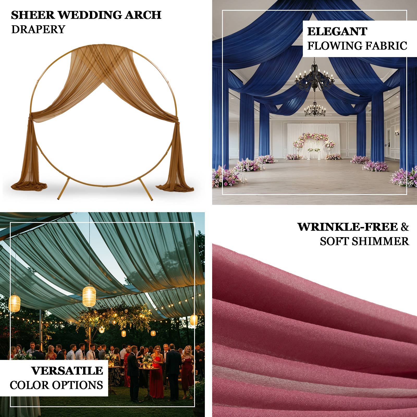 Dusty Sage Green Sheer Backdrop Drape â€“ 5ftx32ft Wedding Arch & Ceiling Decor Panel, Wrinkle Free with Soft Shimmer - Bell Racket Store