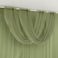 Dusty Sage Green Sheer Chiffon Valance Curtain 4ft x 5ft â€“ Wedding Arch Drape with Rod Pocket, Voile Backdrop Panel - Bell Racket Store