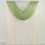 Dusty Sage Green Sheer Chiffon Valance Curtain 4ft x 5ft â€“ Wedding Arch Drape with Rod Pocket, Voile Backdrop Panel - Bell Racket Store