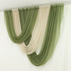 Dusty Sage Green Sheer Chiffon Valance Curtain 4ft x 6ft â€“ Wedding Arch Drape with Rod Pocket, Voile Backdrop Panel - Bell Racket Store