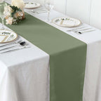Polyester 12"x108" Table Runner Dusty Sage Green - Durable & Wrinkle-Resistant Table Decor