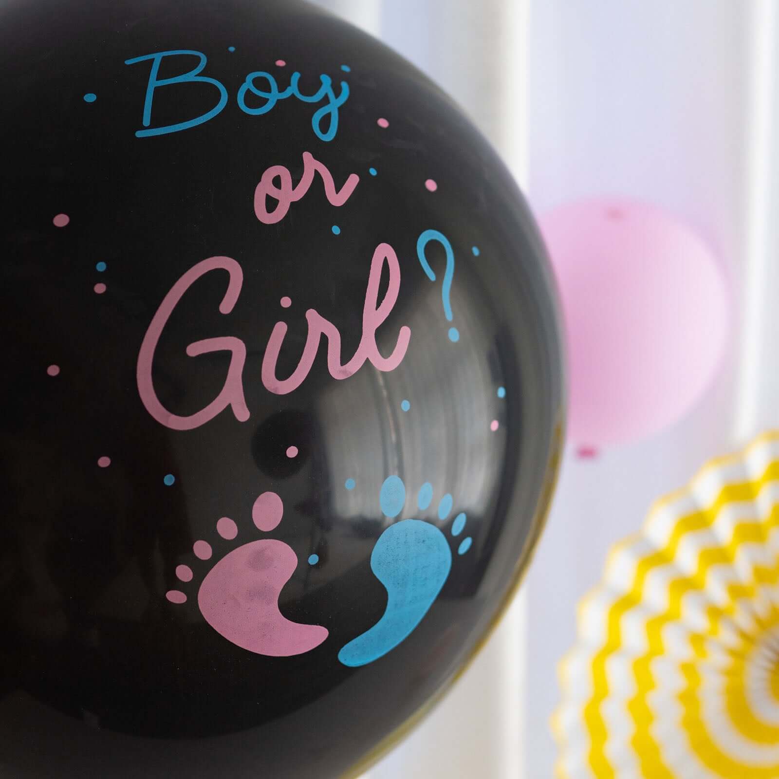 24" Gender Reveal Pink Confetti Filled Boy Or Girl Print Latex Balloon