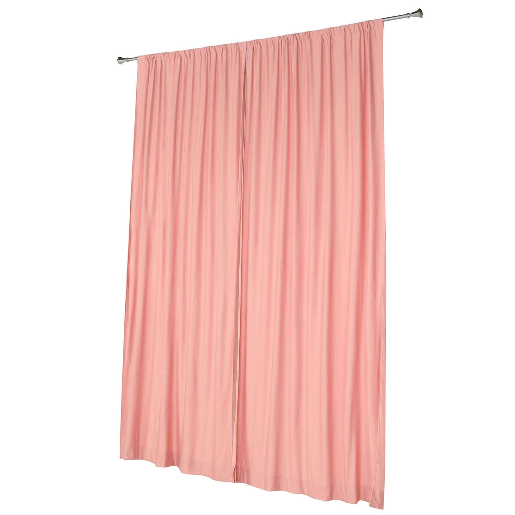 2 Pack Dusty Rose Scuba Polyester Event Curtain Drapes, Durable Flame Resistant Backdrop Event Panels Wrinkle Free with Rod Pockets - 10ftx10ft