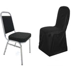 Scuba Stretch Chair Cover Black for Banquet Chairs Slim Fit Design - Wrinkle Free and Durable Slipcover