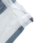 Plastic Table Skirt White/Black Stripe - Reliable Disposable Skirt for Parties 14ft 10 Mil