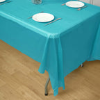 5-Pack Plastic Table Covers Turquoise Rectangle - Reliable PVC Disposable Covers for Gatherings 54"x108"