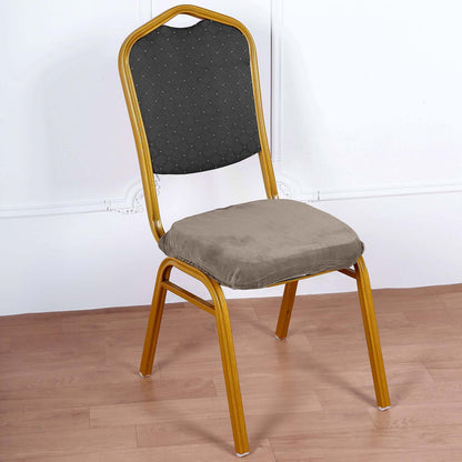 Velvet Chair Cushion Protector Stretch with Tie for Dining Chairs Charcoal Gray - Durable Cover for Formal Gatherings