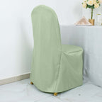 Polyester Slip On Banquet Chair Covers Sage Green - Stain-Resistant Reusable Durable Fabric