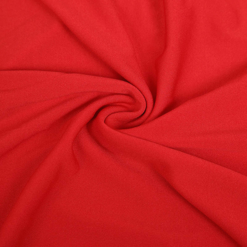 Set of 3 Matte Red Spandex Fitted Chiara Backdrop Stand Cover For Round Top Wedding Arch - 5ft, 6ft, 7ft