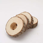 4 Pack 3" Rustic Natural Birch Wood Farmhouse Napkin Rings, Boho Napkin Holder Wood Slices