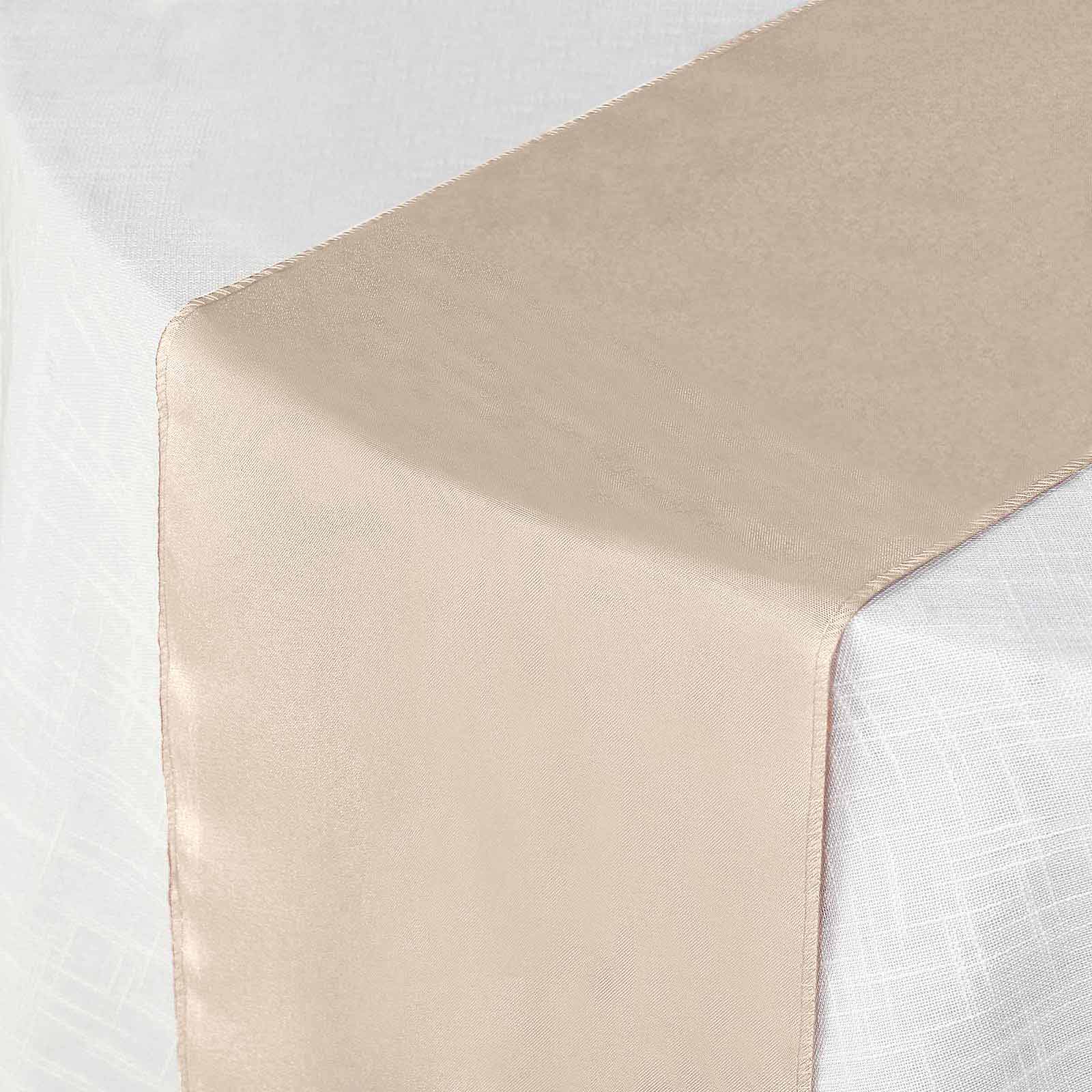 Polyester 12"x108" Table Runner Nude - Durable & Wrinkle-Resistant Table Decor