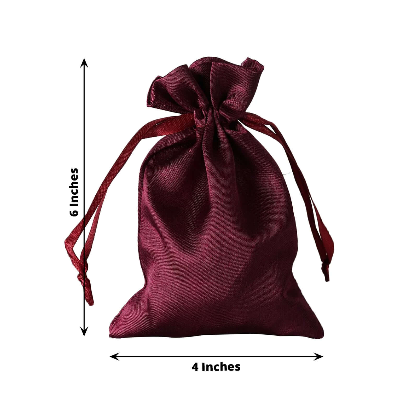 12 Pack 4"x6" Eggplant Satin Drawstring Wedding Party Favor Gift Bags