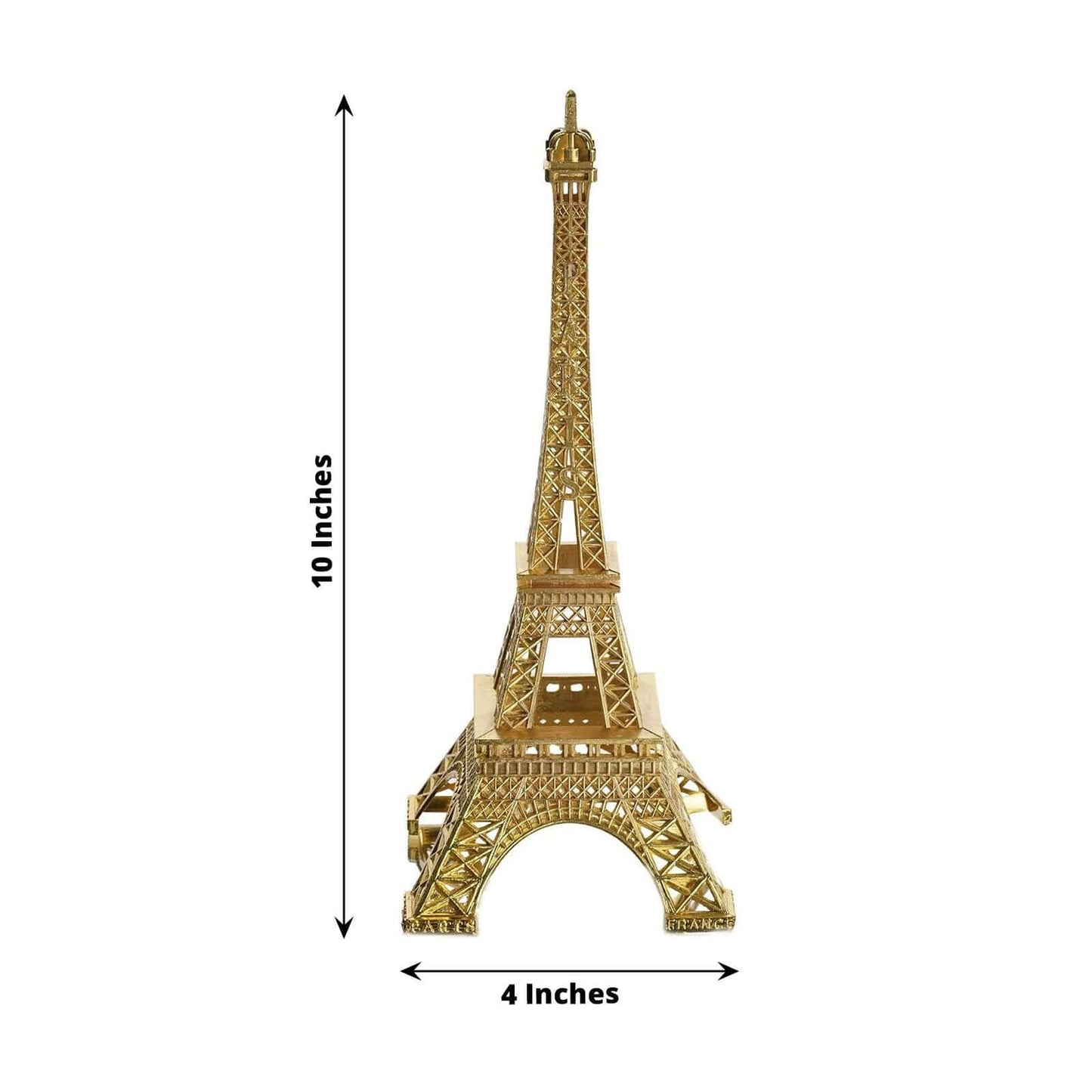 Eiffel Tower Table Centerpiece Metal Gold - Stylish Decorative Cake Topper for Parties & Gatherings 10" - NestOCart