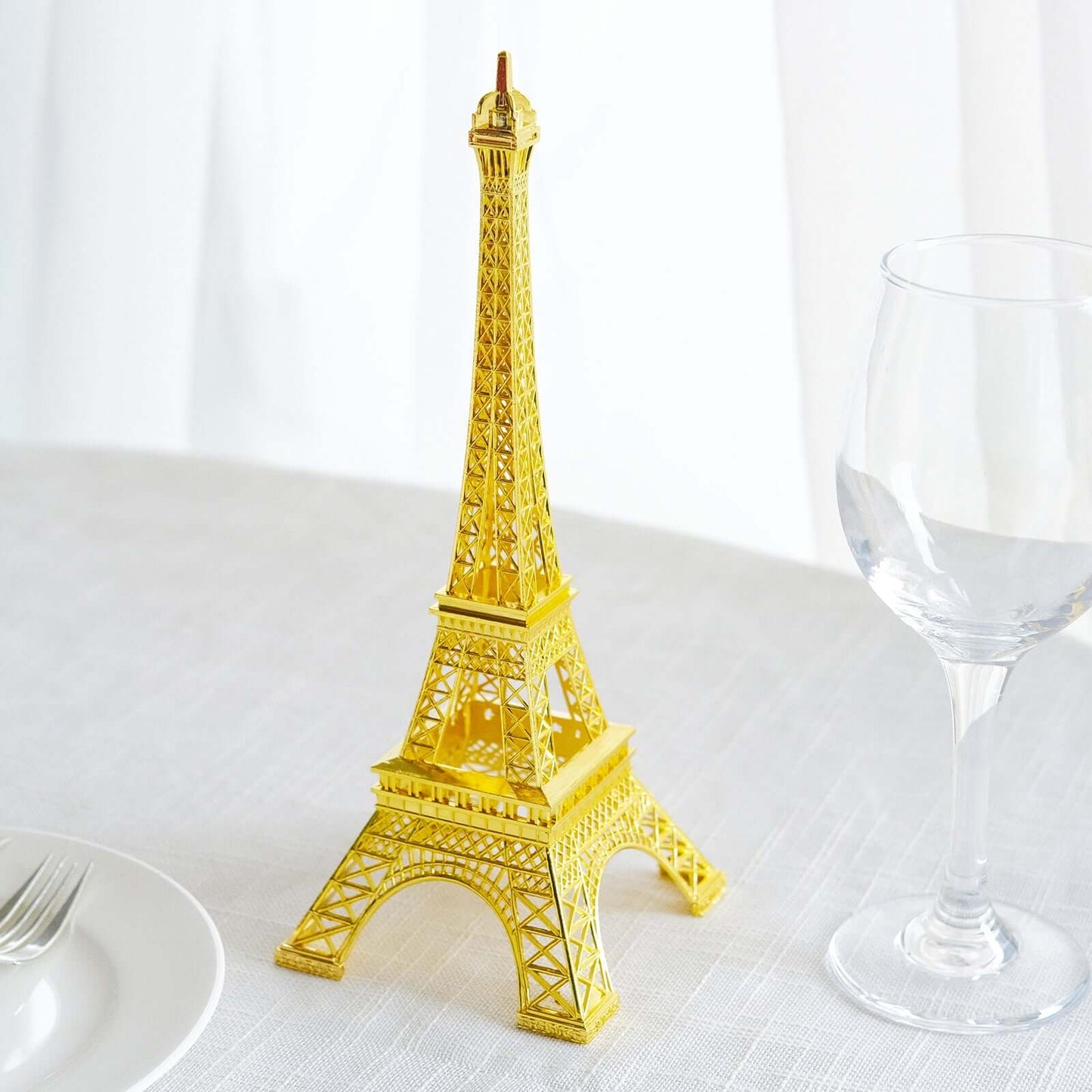 Eiffel Tower Table Centerpiece Metal Gold - Stylish Decorative Cake Topper for Parties & Gatherings 10" - NestOCart