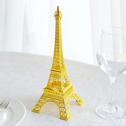 Eiffel Tower Table Centerpiece Metal Gold - Stylish Decorative Cake Topper for Parties & Gatherings 10" - NestOCart