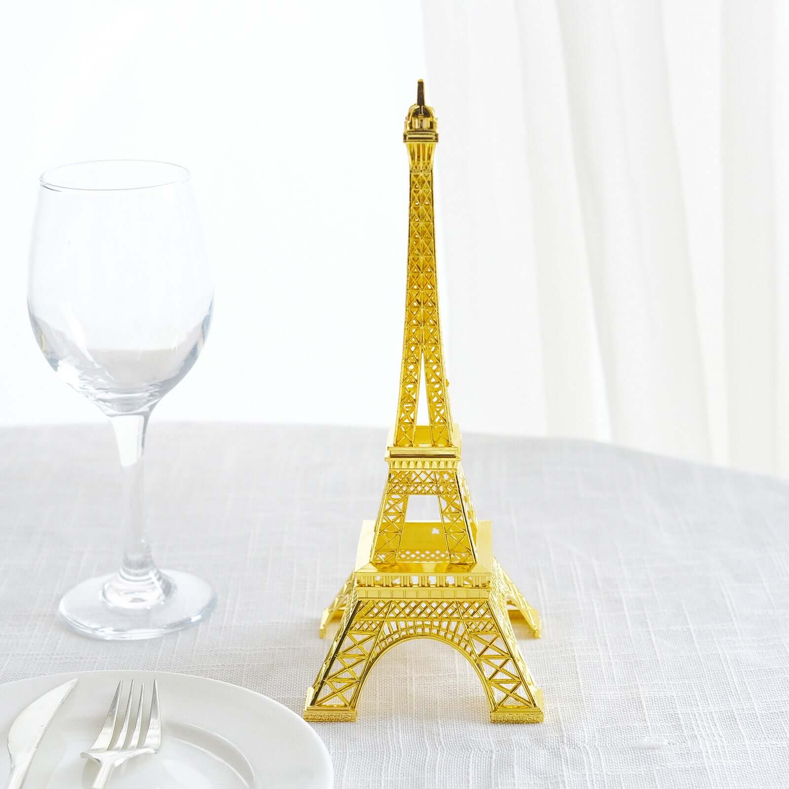 Eiffel Tower Table Centerpiece Metal Gold - Stylish Decorative Cake Topper for Parties & Gatherings 10" - NestOCart