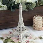 Eiffel Tower Table Centerpiece Metal Silver - Stylish Decorative Cake Topper for Parties & Gatherings 10"