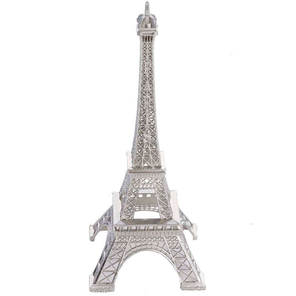 Eiffel Tower Table Centerpiece Metal Silver - Stylish Decorative Cake Topper for Parties & Gatherings 10" - NestOCart