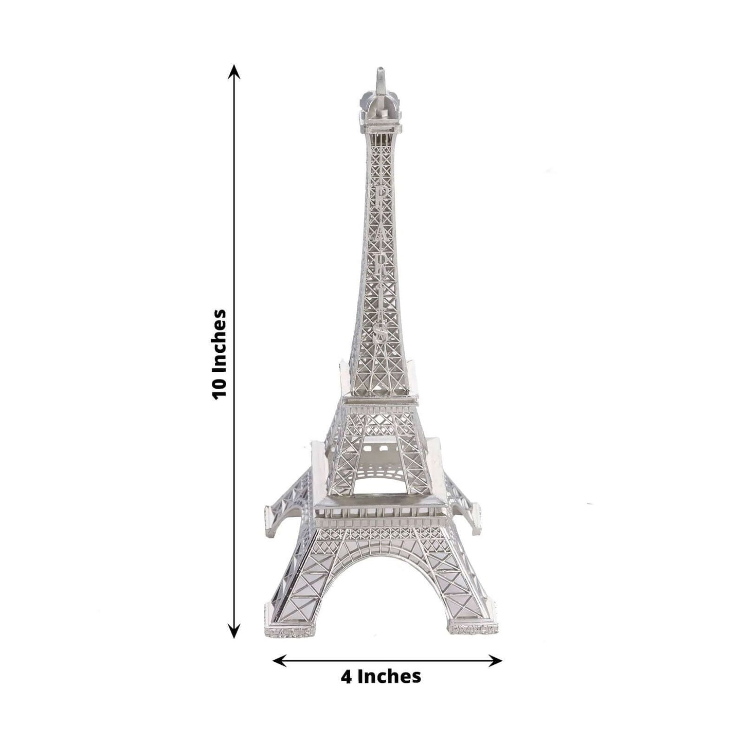 Eiffel Tower Table Centerpiece Metal Silver - Stylish Decorative Cake Topper for Parties & Gatherings 10" - NestOCart
