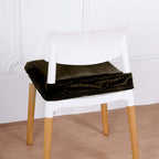 Velvet Chair Cushion Protector Stretch with Tie for Dining Chairs Chocolate - Durable Cover for Formal Gatherings