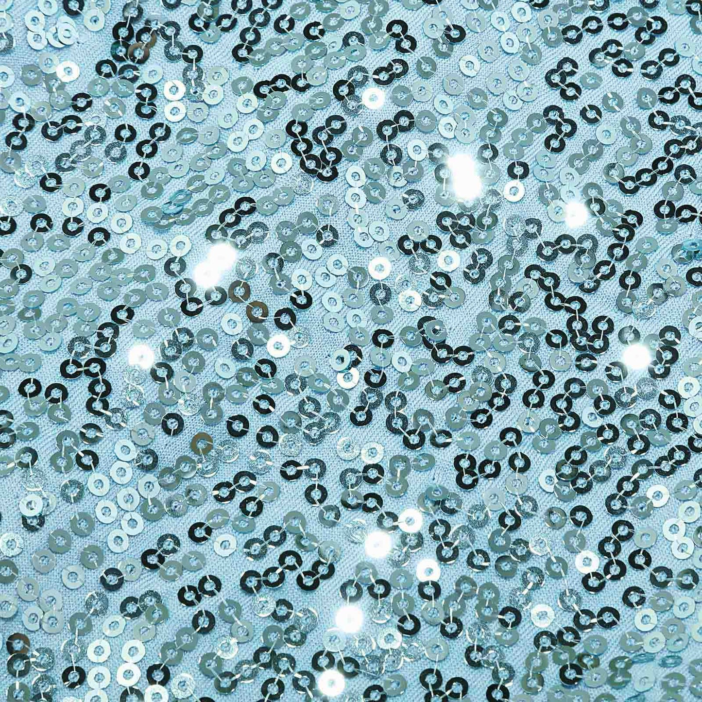 5 Pack Sequin Spandex Chair Sashes Light Blue - Stretch Chair Bands 6"x15"