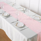 Taffeta 12"x108" Table Runner Blush - Accordion Crinkle Design