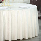 Premium Velvet 120" Round Tablecloth Ivory - Reusable Soft & Seamless Table Cover