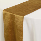 Premium Velvet 12"x108" Table Runner Gold - Sheen Finish & Reusable Table Decor for Weddings & Events